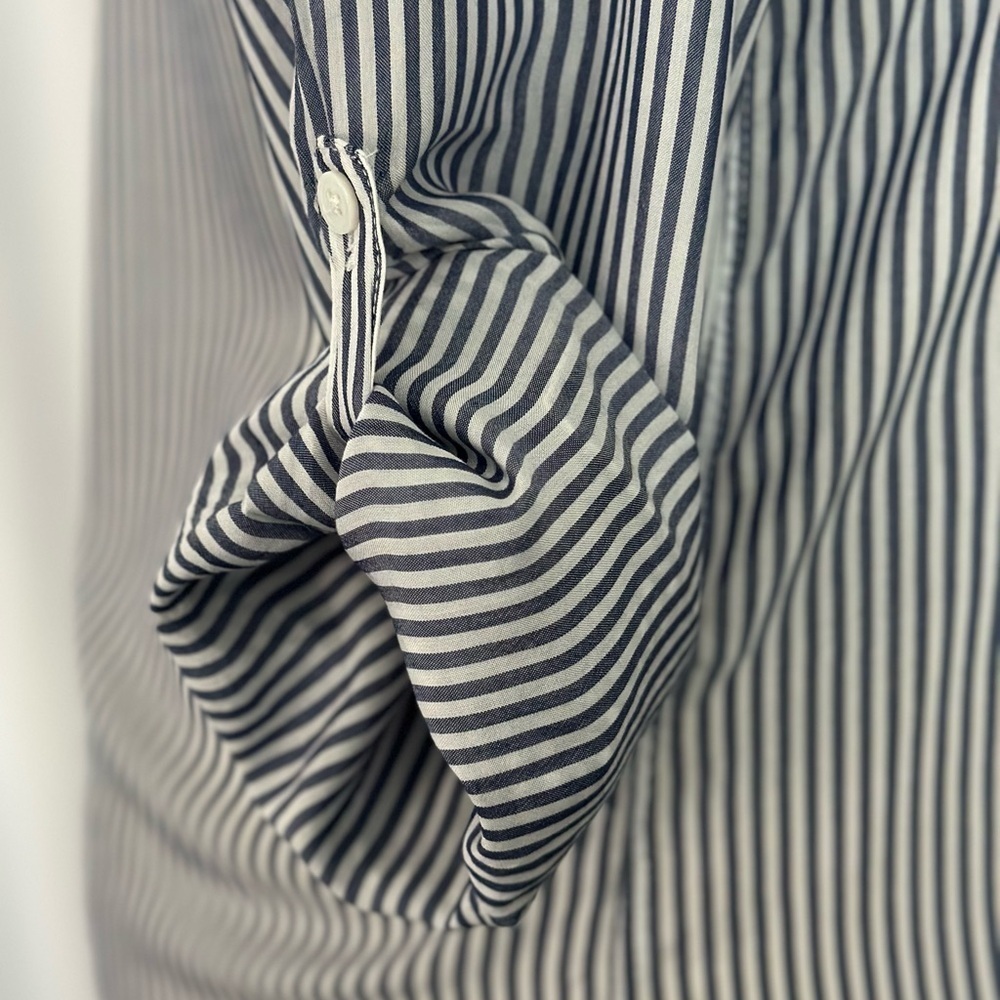 Thread & Supply Blue and White Striped Button-Down Shirt (1016) - Picture 7 of 12